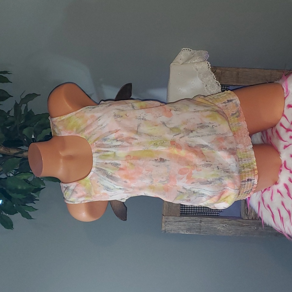 Maurices watercolor bow tank top S NWOT